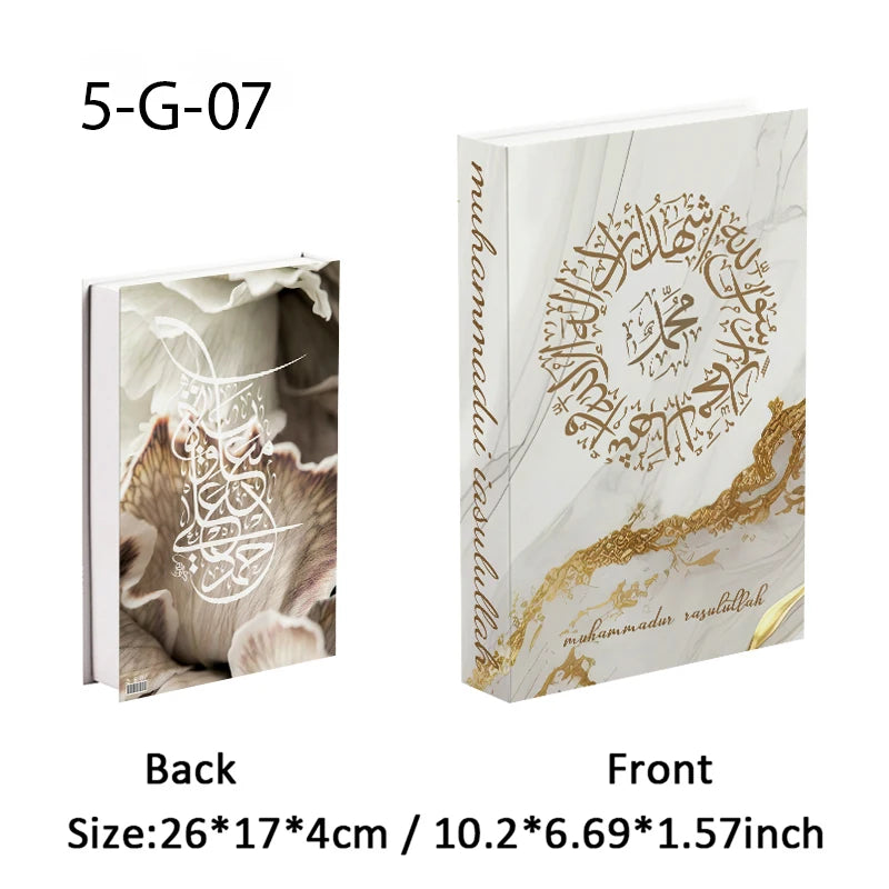 Islamic Luxury Fake Book Decorative Books Storage Box Coffee Table Interior Decoration Kaaba Mosque Muslims Bedroom Home Decor