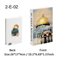 Islamic Luxury Fake Book Decorative Books Storage Box Coffee Table Interior Decoration Kaaba Mosque Muslims Bedroom Home Decor