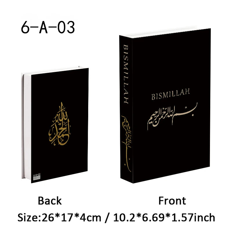 Islamic Luxury Fake Book Decorative Books Storage Box Coffee Table Interior Decoration Kaaba Mosque Muslims Bedroom Home Decor