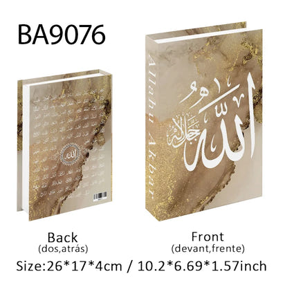 Islamic Luxury Fake Book Decorative Books Storage Box Coffee Table Interior Decoration Kaaba Mosque Muslims Bedroom Home Decor