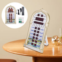 12V Azan Mosque Mosque Clock Calendar Muslim Prayer Wall Clock Alarm Islamic Mosque Azan Calendar Ramadan Home Decor Wall Clock