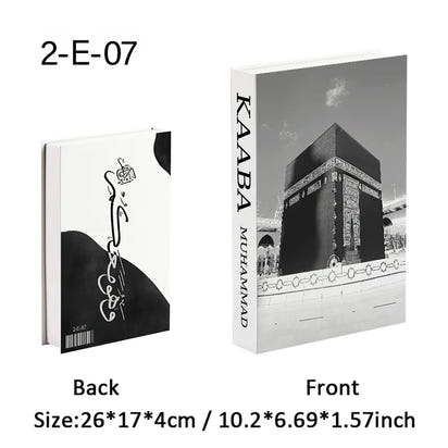Islamic Luxury Fake Book Decorative Books Storage Box Coffee Table Interior Decoration Kaaba Mosque Muslims Bedroom Home Decor