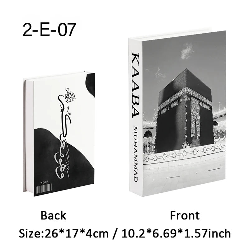 Islamic Luxury Fake Book Decorative Books Storage Box Coffee Table Interior Decoration Kaaba Mosque Muslims Bedroom Home Decor