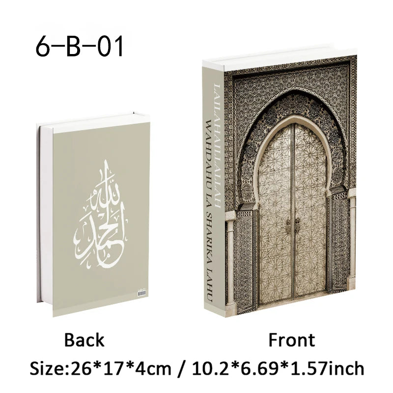 Islamic Luxury Fake Book Decorative Books Storage Box Coffee Table Interior Decoration Kaaba Mosque Muslims Bedroom Home Decor