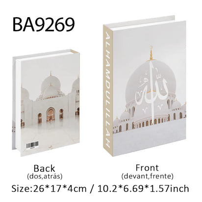 Islamic Luxury Fake Book Decorative Books Storage Box Coffee Table Interior Decoration Kaaba Mosque Muslims Bedroom Home Decor