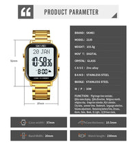 SKMEI 2135 Azan Digital Watches Prayer with Qibla Compass Adhan Alarm Hijri Islamic Wristwatches Clock Back Light Display Muslim