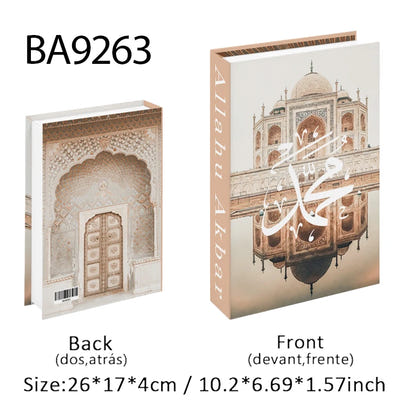 Islamic Luxury Fake Book Decorative Books Storage Box Coffee Table Interior Decoration Kaaba Mosque Muslims Bedroom Home Decor