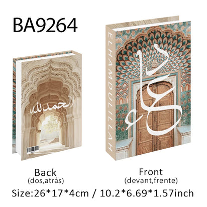 Islamic Luxury Fake Book Decorative Books Storage Box Coffee Table Interior Decoration Kaaba Mosque Muslims Bedroom Home Decor