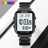 SKMEI 2135 Azan Digital Watches Prayer with Qibla Compass Adhan Alarm Hijri Islamic Wristwatches Clock Back Light Display Muslim