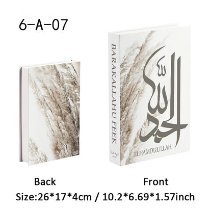 Islamic Luxury Fake Book Decorative Books Storage Box Coffee Table Interior Decoration Kaaba Mosque Muslims Bedroom Home Decor