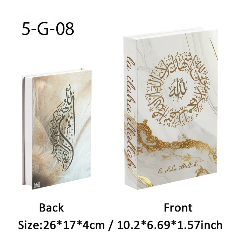 Islamic Luxury Fake Book Decorative Books Storage Box Coffee Table Interior Decoration Kaaba Mosque Muslims Bedroom Home Decor