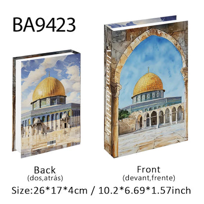 Islamic Luxury Fake Book Decorative Books Storage Box Coffee Table Interior Decoration Kaaba Mosque Muslims Bedroom Home Decor