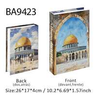 Islamic Luxury Fake Book Decorative Books Storage Box Coffee Table Interior Decoration Kaaba Mosque Muslims Bedroom Home Decor